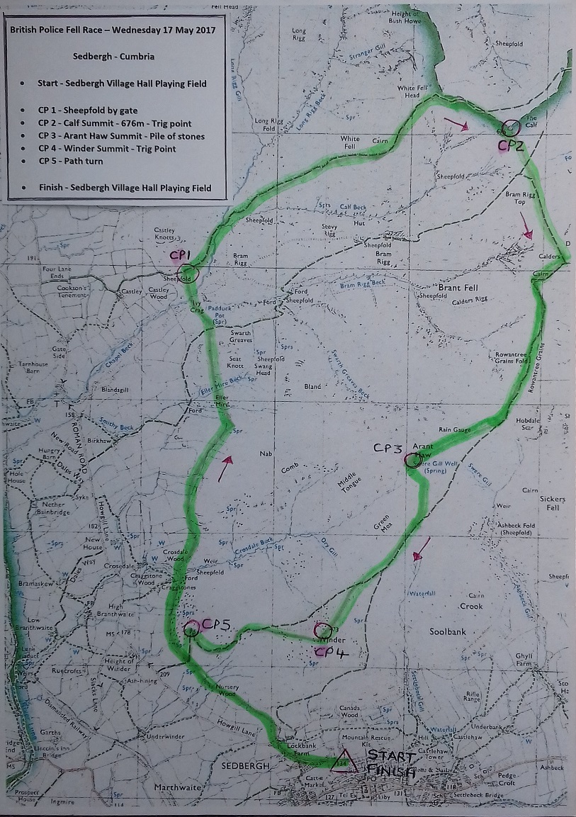 British Police Fell Race 2017 Map